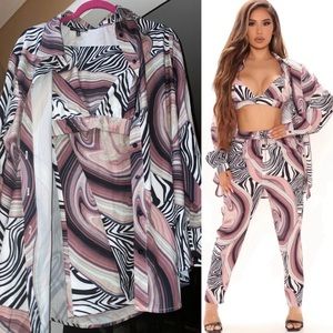 Abstract crop top and shirt